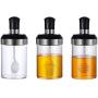 Rolin Roly 3 Models Spice Jars Glass Seasoning Storage Container Set Condiment Pots with Lids Clear for Kitchen Salt Sugar and Ketchup Canning Jar