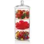 3-Tier Stacking Glass Apothecary Jar/Round Glass Storage Canisters for Kitchen and Bathroom D7XH16.5"