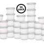 Paksh Novelty Plastic Containers for Lunch / Medium Food Containers with Lids, Leak Proof, Microwavable, Freezer And Dishwasher Safe, 16 Ounce, 36 Pack