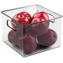 mDesign Plastic Food Storage Container Bin with Handles - for Kitchen, Pantry, Cabinet, Fridge/Freezer - Cube Organizer for Snacks, Produce, Vegetables, Pasta - BPA Free - 8 Pack, Clear