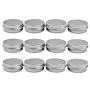 12PCS 60ml Silver Aluminum Metal Empty Refillable Cream Balm Nail Art Cosmetic Make Up Sample Aluminum Tins Bottle Pot Lip Jars Container Case With Screw Lid For DIY Make Up Hold Samples