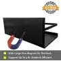 Küchenregal Set – 2 Stück, Klappbar, Kühlschrank-Organizer mit Magneten, Gewürzregal, Papierrollehalter – Vielseitige Küchenregalablage mit Holzhalter, rostfrei, Klein & Schwarz