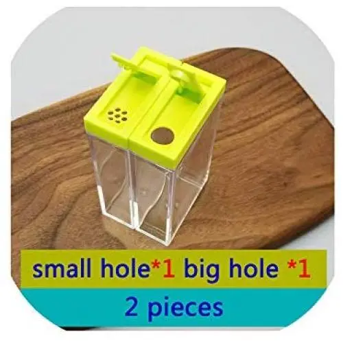 Spice Jar Seasoning Box Kitchen Spice Storage Bottle Jars Transparent PP Salt Pepper Cumin Powder Box Tool,2 pcs set