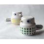 Melltorp Small Ceramic Pot with Lid in Baby Bird with Tail Design 8 x 10 cm Yellow
