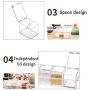 Clear Acrylic Seasoning Box Set, Premium Condiment Spice Jar With Lid And 4 Serving Spoons Portable Spice Storage Canister