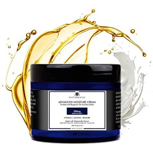 Advanced Moisturizing Skin Cream with Bergamot Essential Oil and Shea Butter - 2oz Jar - 200mg - Organically Grown - Full Spec Hemp Extract - Hydrate Soothe Restore - Reduce Stress Anxiety