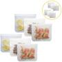 Fan-Ling 6 pcs Translucent Frosted PEVA Food Storage Bag,Eefrigerator Food Storage, Non-toxic and tasteless,store all kinds of food and drink