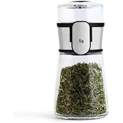 Glas Gewürzbehälter Set DUDDP, 5g Messgewürzbehälter, Gewürzbehälter für Haushalt, Restaurant, Hotel, Küche, Grill, Küchenzubehör