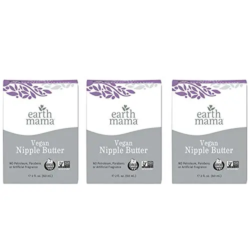 Vegane Brustwarmsalbe zur Stillzeit von Earth Mama | Lanolin-frei, 2 Unzen (3er Pack)