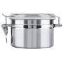 Yinpinxinmao Canister Set Stainless Steel with Airtight Lids and Plexi-Glass Window Large for Flour Sugar Tea Coffee Nuts Food Storage (Silver) 4 Inches Height 10.5cm