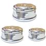Stainless Steel Storage Box Storage Containers Food storage Containers Steel Canisters with Lid Set Of 3pcs,Small, Medium and Large, Great for snacks Chapati, Paratha, Roti,Fulka etc