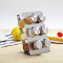 Shengruhua Spice Rack With 6 Jars, Free Standing Stainless Steel Countertop Spice Rack Organizer Seasoning Jar Storage Holder For Spice Jar, Can, Bottle And More, Includes 6 Spice Jars elegant