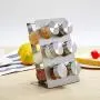 Shengruhua Spice Rack With 6 Jars, Free Standing Stainless Steel Countertop Spice Rack Organizer Seasoning Jar Storage Holder For Spice Jar, Can, Bottle And More, Includes 6 Spice Jars elegant