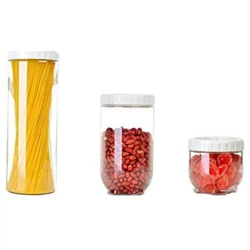 Réservoir de stockage YTF pour aliments, conteneur en plastique transparent facile à nettoyer, pour placards cuisine et réfrigérateur - ensembles de 3 pièces.