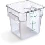 Carlisle 1072107 StorPlus Stackable Square Food Storage Container, 4 Quart Capacity, Clear (Pack of 6)