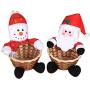 Kaplorei 2PCS Christmas Snowman Santa Claus Candy Storage Basket Decoration Santa Claus Storage Basket Gift Holder Xmas Storage Basket Fruits Container Basket Box Jar