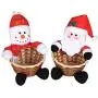 2er Weihnachtsmann-Korb, 2er Candy Storage Basket Decoration, Santa Claus Storage Basket, Geschenkhalter, Xmas Storage Basket, Obstbehälter, Box Jar
