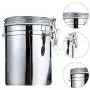 Storage Sealed Cans, Stainless Steel Food Storage Containers, Vacuum Sealed Container With Cantilever Lid, Leakproof Food Jar Canisters Tanks for Outdoor Meals, Lunch, Yogurt, Snacks, Coffee Beans