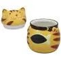 Ebros Keramik Katzen Figur Orange Tabby Dickbaucher mit Riesenfisch Bauch Cookie Jar – 18,4 cm Dekoratives Küchenaccessoire Figur für Katzen, Kitten oder Kitty