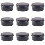BENECREAT 10 Pack 5 OZ Tin Cans Screw Top Round Aluminum Cans Screw Lid Containers - Great for Store Spices, Candies, Tea or Gift Giving (Black)