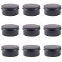 BENECREAT 10 Pack 5 OZ Tin Cans Screw Top Round Aluminum Cans Screw Lid Containers - Great for Store Spices, Candies, Tea or Gift Giving (Black)