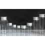 6PCS Clear Glass Empty Essential Oil Tube Cosmetics Creams Storage Liquid Sample Bottle Jar Travel Container With Aluminum Screw Lid Wishing Container (30ML)