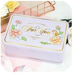 Nordic Marble Rectangular Clamshell Iron Box Tea Coffee Bean Sugar Storage Jars Cookie Candy Nougat Storage Box,B