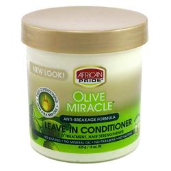 African Pride Olive Miracle Conditioner Leave-In 15 Ounce Jar (443ml) (2 Pack)