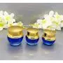 1PCS 30ML1oz Blue Empty Upscale Glass Bottle Jar Container With Gold Lid Inner Pad Cosmetic Makeup Eye Shadow Jar Emulsion Face Cream Travel bottle Container