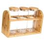 UPKOCH 3pcs Glass Jar with Airtight Seal Wood Lid Clear Candy Jar with Rack Food Storage Canister for Serving Tea Coffee Spice Sugar Salt