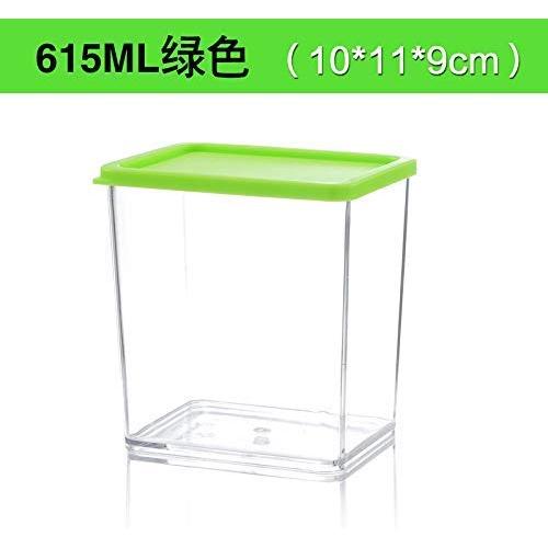 Kitchen Food Storage Jar Airtight Food Storage Stackable Grain Storage Storage Tank Kitchen Covered Plastic Sealed Bottle Food Storage Storage Box Jar , 615ML Green