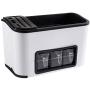 Poniu Multi-use Seasoning Storage Box Rack, Plastic Spice Pots Box Storage Container, Condiment Jar, Spice Box Serving Set (White)