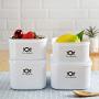 Food Storage Container with Lids,Plastic Lunch Bento Boxes,Microwave/Dishwasher/Freezer Safe,Containers for Kitchen Pantry Organization and Storage (White, 700ML)