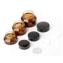 1pcs 15g/30g/50g Empty Amber Green Glass Refillable Bottles Makeup Jar Pot Travel Face Cream Lotion Vials Cosmetic Containers (Color : Brown, Size : 30g)