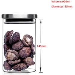 Glass Jars With Stainless Steel Cover Glass Spice Jars Storage Tank Food Contain Coffee Bean Jars And Lips Sealed Jar 95x145mm