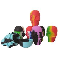 SZBS Silicone Containers Jars 2pcs/lot 15ml Skull-shape Containers Assorted Color Container For Dab Silicone Storage Containers Wax Concentrate Silicone Jars Dab Containers (2)