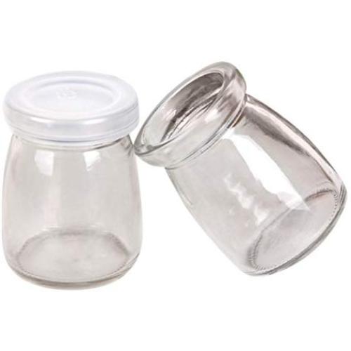 Daily Home 3 Piece Pudding Jar with Lid, Spoon and Stickers Replacement Glass Jars for Yogurt, 150ml