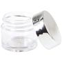 Beauticom 7 Gram / 7 ML (Quantity: 24 Pieces) Thick Wall Round Leak Proof Clear Acrylic Jars with SILVER Lids for Beauty, Cream, Cosmetics, Salves, Scrubs
