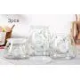 3 Pcs Glass Storage Jars - Clear Glass Bulk Food Storage Canister for Serving Tea, Coffee, Spice, Candy, Cookie - Keep Food Dry