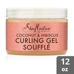 SheaMoisture Curling Gel Souffle for Thick, Curly Hair Coconut and Hibiscus to Moisturize and Protect Hair 12 oz