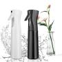 Hair Spray Bottle Empty Plastic Trigger Spray Bottle Refillable Fine Mist Sprayer Bottle 2 Pack 10oz /300ml for Hair Styling, Cleaning, Garden Continuous Water Mister (Black+White)