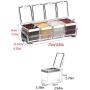 SZQL Clear Seasoning Rack Spice Pots - 4 Piece Acrylic Seasoning - Storage Container Condiment Jars Non-Slip Design