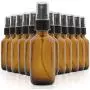 1790 Amber Glass Essential Oil Bottles, 2 oz Small Glass Bottles, Glass Bottles for Essential Oils- BPA Free - Toxin Free - Mini Spray Bottle(12 Pack)