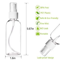 Spray Bottles, 4 Pack 4oz/100ml Clear Empty Plastic Travel Fine Mist Sprayer Bottle, Refillable and Portable Container for Essential Oil and Perfume - include 2pcs Funnels and 24pcs Labels