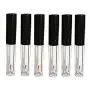 6 Stück 2 ML 0,07OZ Leere Transparente ABS Wiederbefüllbare Eyeliner Flaschen mit Schwarzen Kappen, Eyelash Cream Beutel, Kosmetik Probenbehälter für Reisebehälter