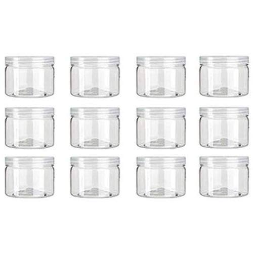 UPKOCH 12 Pcs Slime Containers with Water-tight Lids Clear Plastic Food Storage Jars- Great for your slime kit
