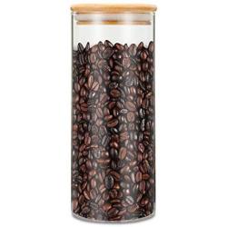 Luxtea Glass Jar Borosilicate Canister 34oz with Bamboo Lid and Silicone Sealed Ring, Airtight Storage Cookie Candy Spice Nuts Cereal