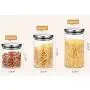 Kitchen Food Storage Jar Airtight Food Storage storage jar Glass Three-piece Stainless Steel Cover Glass Tea Pot Kitchen Miscellaneous Food Kitchen Food Storage Jar Airtight Food Storage storage jar Glass Three-piece Stainless Steel Cover Glass Tea Pot Kitchen Miscellaneous Food