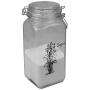 Home Basics Ludlow 53 oz. Glass Canister with Metal Clasp, Airtight Lids for Sugar Storage, Clear (3)