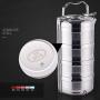 Thermos Food Jar Thermos 304 Stainless Food Flask,Leakproof Insulated Food Containers,Multi-storey,Portable Handle (Size : 1300ML)